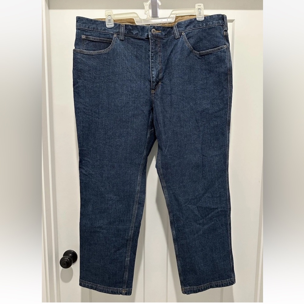 Duluth Trading Co Men's 42x30 Flex Ballroom Jeans Trim Fit Dark Wash EUC
